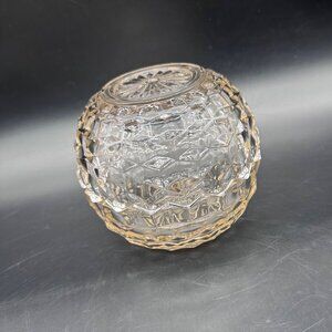 Vintage Cubist Glass Candy Dish Bowl Storage Container Home Accent Grandma